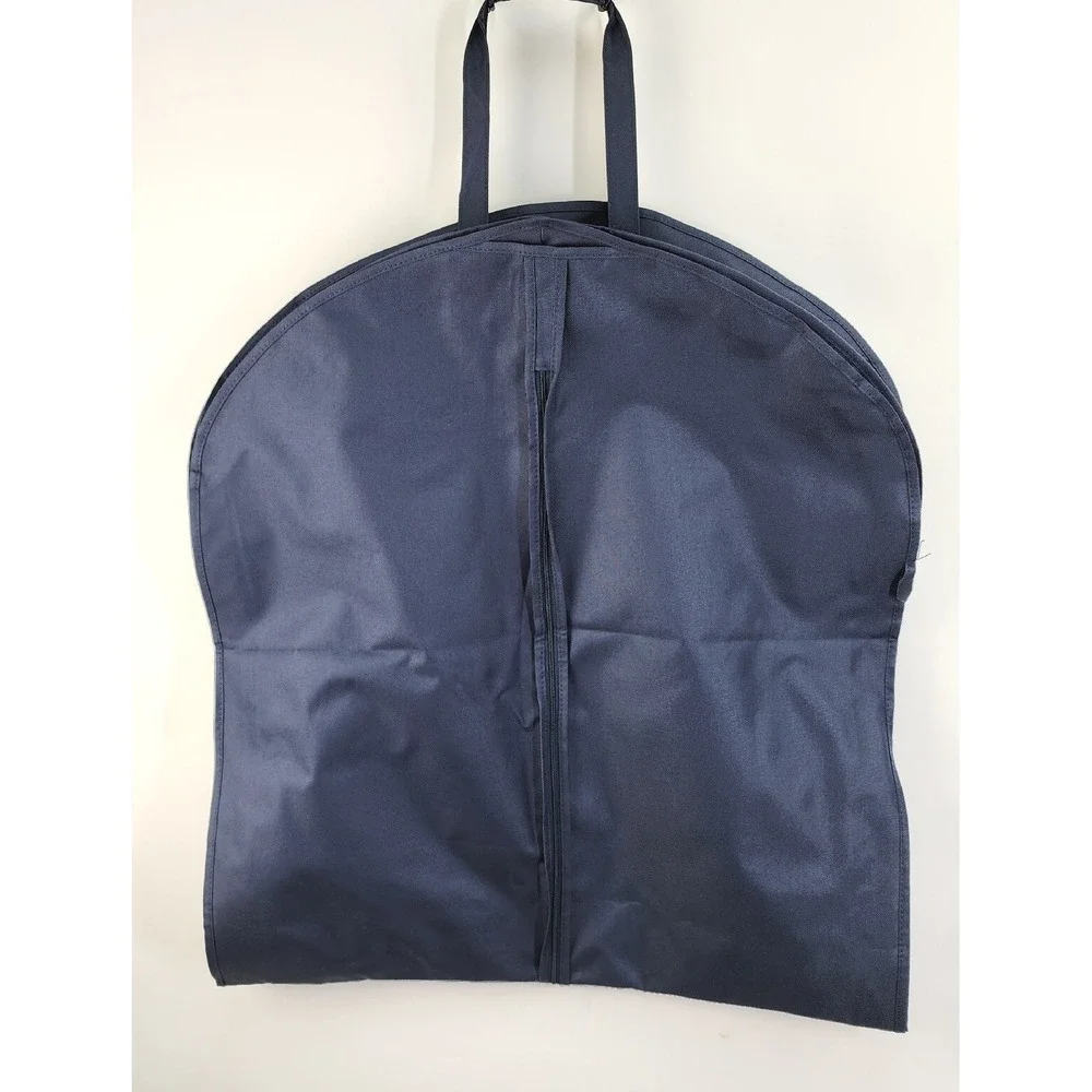 Tory Burch Large Garment Dress Suit Bag Canvas Travel Navy & Orange Logo Zip NEW